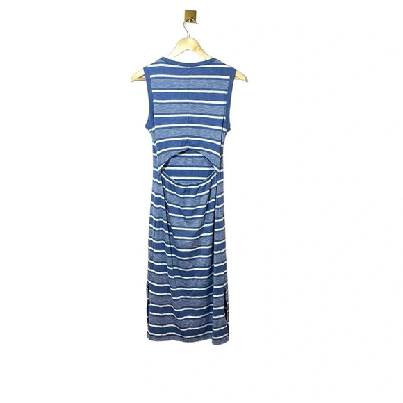 Nordstrom BP Knit Striped Cut-Out Back Midi Dress in Blue/White Size S - Picture 9 of 13
